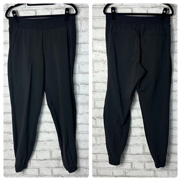 Athleta Pants Black Textured Brooklyn Jogger Athletic Athleisure Neutral 8 - Picture 2 of 9